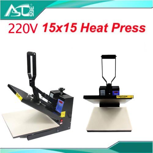 220V Digital 15x15 Heat Press Machine With two teflon sheets Heat Transferring images to T-shirts Tiles Objects with Flat Surfaces
