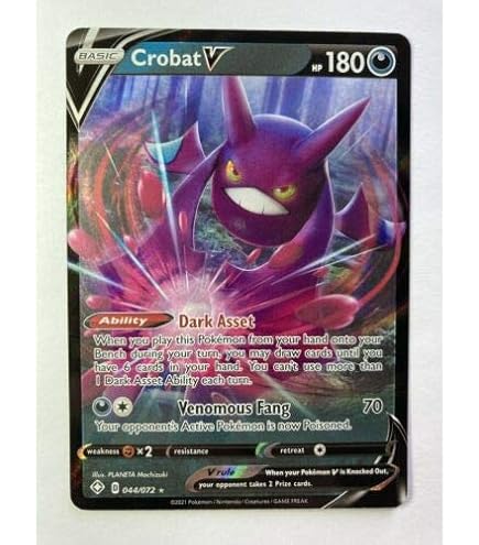 Amazon.com: Pokemon - Crobat V 182/189 - Darkness Ablaze - Full Art Holo -  Single Card