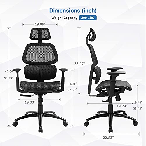 ComHoma Ergonomic Office Chair Breathable Mesh Desk Chair High Back