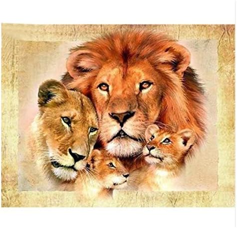 Diamond painting cross stitch embroidery lion family Square drill animal series 30*40cm