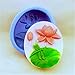 Oval Shape Soap Mould Clay Craft Art Mold Mould with 3D Lotus Pattern Christmas Gift