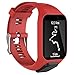 TUSITA Wristband for Tomtom Runner 2 3/Spark/Spark 3/Golfer 2/Adventurer, Replacement Silicone Band Strap Accessory (Red)