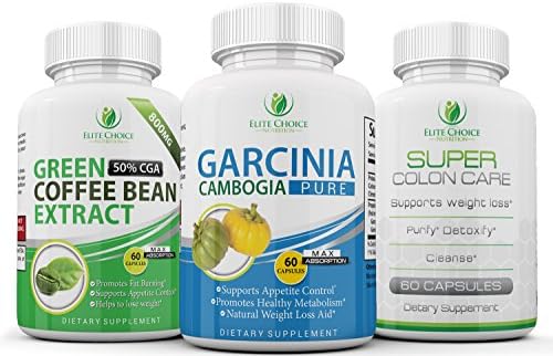 Garcinia Cambogia Green Coffee Bean Extract &amp; Colon Detox Bundle - Achieve your weight loss Goals Faster - Boost Metabolism - Burn Fat - Cleanse with 3 of Our Top Selling Products