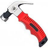 Monoceros Claw Hammer Mini Hammer High-carbon Steel Stubby Hammers Anti-Slip Handle Magnetic Head (8oz Red)