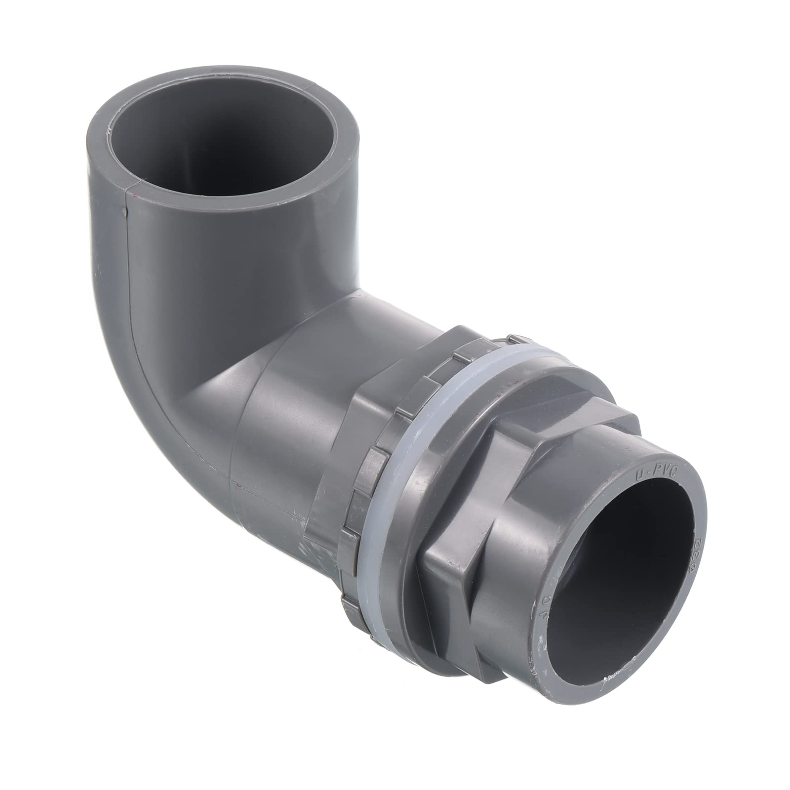 PATIKIL 32mm/1.26" PVC Elbow Water Tank Pipe Connector, Coupling Fitting Adapter for Aquariums Tanks, Gray