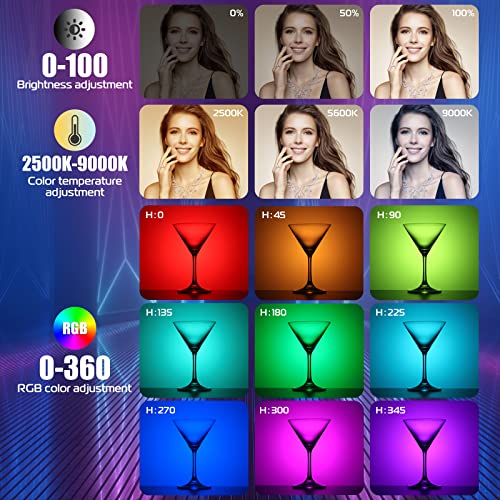 ULANZI VL110 RGB Light Stick, Portable Camera LED Video Tube Light, 2500-9000K Dimmable, 2600mAh Battery, Magnetic Attraction for Photography, TikTok