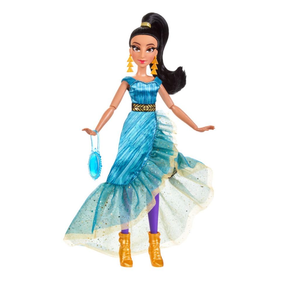 Disney Princess Style Series Jasmine Fashion Doll, Contemporary Style Full-Length Dress, Earrings, Purse and Shoes, Toy for Girls 6 and Up