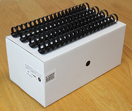 USI Black Plastic Binding Combs, 19-Hole, 1 Inch, 168 Sheet Capacity, 100 Combs - Thumbnail 2