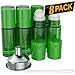 Essential Oil Roller Bottles [Plastic Roller Ball] FREE Plastic Pippette and Funnel - Refillable Glass Color Roll On for Fragrance Essential Oil - 30ml 1 oz (8 PACK, GREEN)