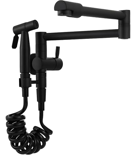Produktbild von Tecmolog Küchenarmatur Wandmontage - Topffüller Mit Seitensprüher, Schwarz