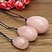 BANGCHIC Set of 3 Drilled Rose Crystal Quartz Jade Egg for Kegel Exercise Pelvic Floor Muscles Vaginal Exercise Yoni Egg Ben Wa Ball Health Care for Women Gift with Velvet Pouch