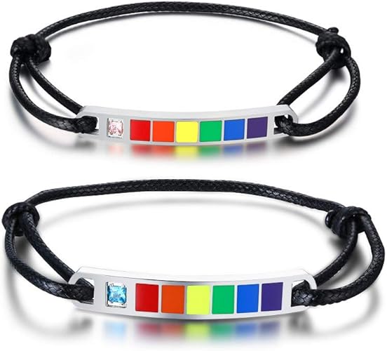 Xuanpai Handmade Verstellbare Seil Homosexuell Lesben Bisexuelle Stolz Paar Manschette Armreif Bunte Regenbogen Emaille Freundschaft Armbander Schmuck Liebhaber Geschenke Fur Manner Frauen Stil 1 Amazon De Schmuck