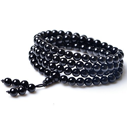 COAI 108 Mala Beads Onyx Stone Prayer Bracelet Stone Beaded Necklace 6mm — image 1