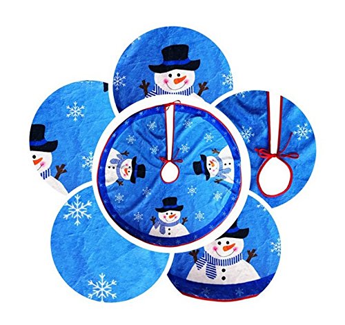 EBTOYS Christmas Tree Skirt Christmas Snowman Plush Skirt Christmas Decorations-Blue,31inch