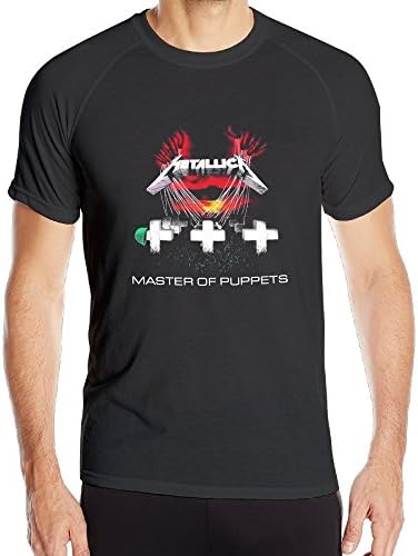 Men's Metallica-Master Of Puppets Compression Short Sleeves Sport Baselayer Tee Shirts