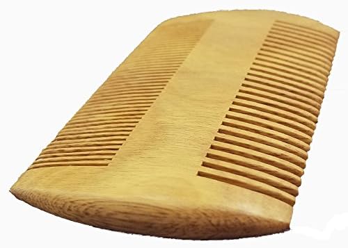 Men Combs Natural wood Comb -2 in 1 Double-Sided Coarse Teeth and Fine Teeth Short Beard Gift