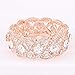 Fairy Moda Women's Crystal Stretch Bridal Bracelet for Wedding Rose Gold Tone