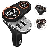 Elyzia Bluetooth FM Transmitter Hifi Wireless Car Radio Receiver Stereo USB Car Charger Mount Holder