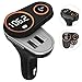 Bluetooth FM Transmitter, [Newest Version] Wireless Bluetooth Car Radio Transmitter Handsfree Car Kit Mp3 Player with 2 USB Ports, TF Card Slot for iPhone iPad Samsung HTC