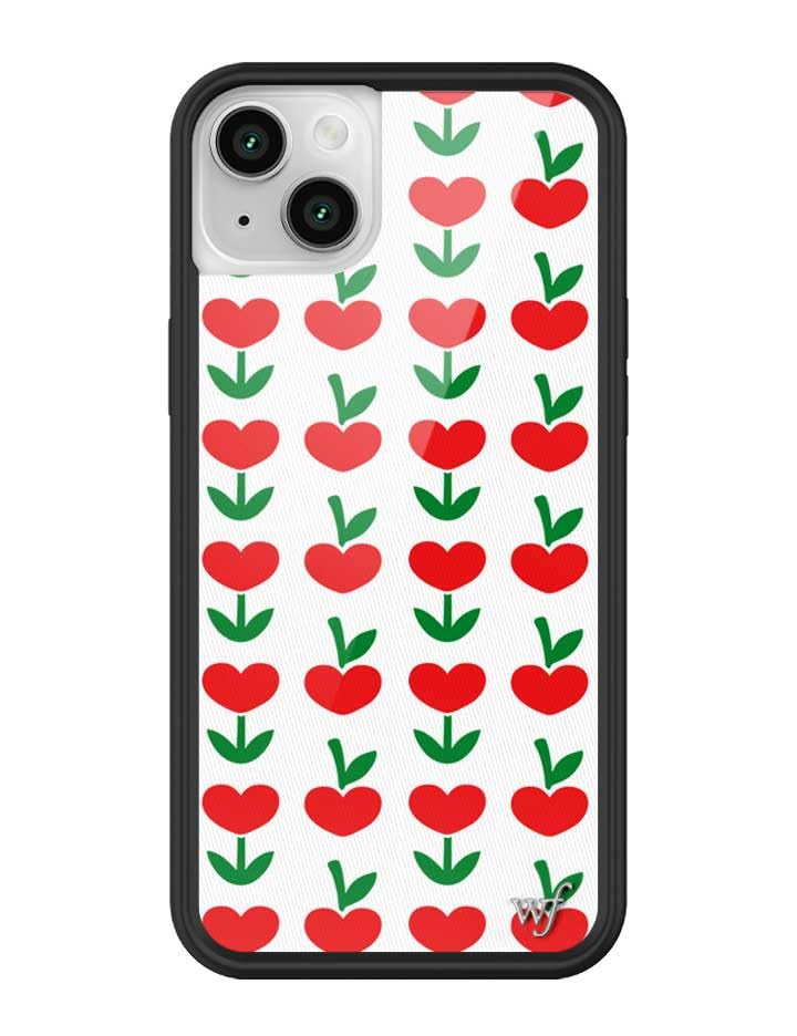 Photo 1 of Wildflower Cases - Love Blooms, Compatible with Apple iPhone 13/14 | Red Hearts Green Dainty Aesthetic Cute Trendy - Protective Black Bumper, 4ft Drop Test Certified, Women Owned Small Business