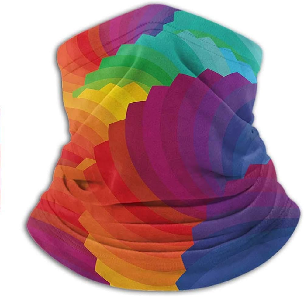 Bandana Modern Gradient Dash Sea Shell Inspired Wavy Dimension Palette Stripes Artisan Ultra Breathable Balaclava Great for Yard Work, Running, Motorcycling, UV Protection 10 x 11.6 Inch