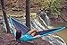 Double Camping Hammock- Best Lightweight & Portable Two Person Hammock Set –Aluminum Wiregate Carabiners, 2-16 Loop Tree Straps & Compression Strap- Holds 500 LBS -Ideal for Travel- Blue Edges