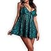 Women's Lace Sexy Lingerie Plus Size Babydoll Lace Chemise Sleepwear and Panty