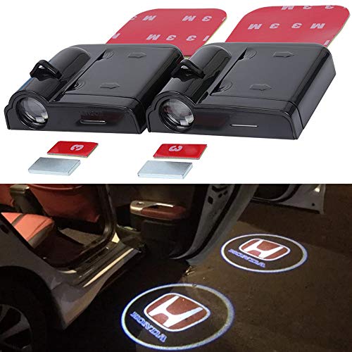 2Pcs LED Car Logo Lights Ghost Light Door Light Projector Welcome Accessories Emblem Lamp For Honda Accord Crosstour City Civic del Sol CR-V CR-Z Crosstour CRX Element Fit Insight MDX CRV CRZ Fit