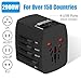 Travel Adapter, 2000W International Power Adapter, All in One Universal Power Adapter with 4 Quick Charge USB 3.0 Ports, for UK, EU, AU, US, Over 150 Countries (Black)