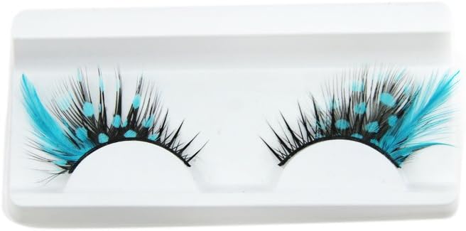Amazon メイクアップエーシーシー Makeupaccカラフル アイラッシュ ブルードット つけまつげ1ペア 羽まつげ クジャク アイメイク 化粧雑貨 並行輸入品 Makeupacc つけまつげ 通販