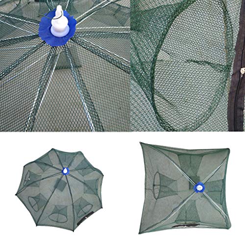 Guangcailun 4/6/8/12 Trous Automatique Pêche épervier Piège De Crevettes Cage Nylon Pliable Crabe Nasse Moulage Réseau