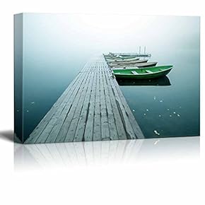 Beautiful Scenery Landscape of Small Pier with Boats...