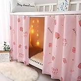 Upper/Bottom Bunk Bed Curtains Dorm Home Blackout Privacy Beds Cloth Curtain Shading Breathable Dustproof Bed Canopy with Rope and Buckles for Kids Teen Loft Beds Single Sleeper