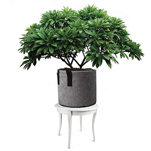 DOOGYEE 5-Pack 5 Gallon Grow Bags Heavy Duty Thickened Fabric Planting Pots with Strap Handles for Potato/Plant Growing (Grey)