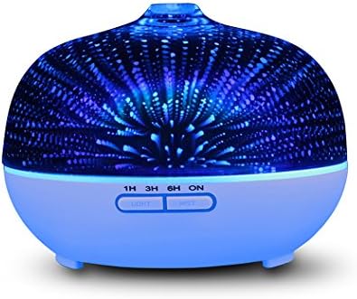 YCIND Glass Aroma Essential Oil Diffuser, Aromatherapy Humidifier, Baby Essentials Sky Light with 3D Star Effect, 7 Colors LED Light, 300ml, Waterless Auto Shut-off