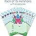 Papery Pop Bounce House Birthday Invitations with Envelopes (15 Pack) - Kids Birthday Party Invitations for Boys or Girls