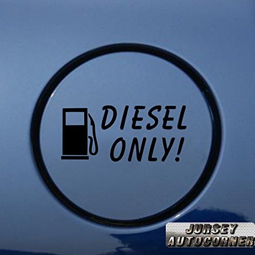 Jursey Auto Diesel Only Fuel Door Cover Cap Gas Tank Car Truck Decal Sticker Vinyl Die cut no background pick color size style2 (6'' (15.2cm), black)