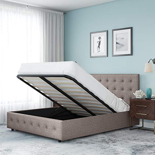 DHP Cambridge Gas Lift Upholstered Platform Bed with Storage