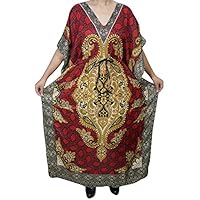 Womens Kimono Dress Caftan Dashiki Print Kaftan Evening Beach Cover Up Maxi Dress