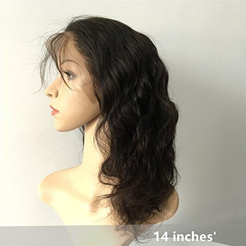 9A Pre Plucked Frontal Lace Wig With Brazilian Virgin Human Hair For Black Women Free Part Body Wave Wigs (14, 150% Front Lace Wig)