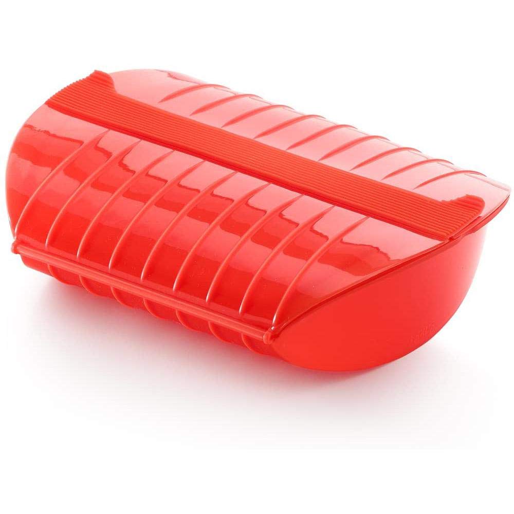 Lékué 1400 ml Steam Case with Draining Tray for 3 to 4 Person, Red — image 1