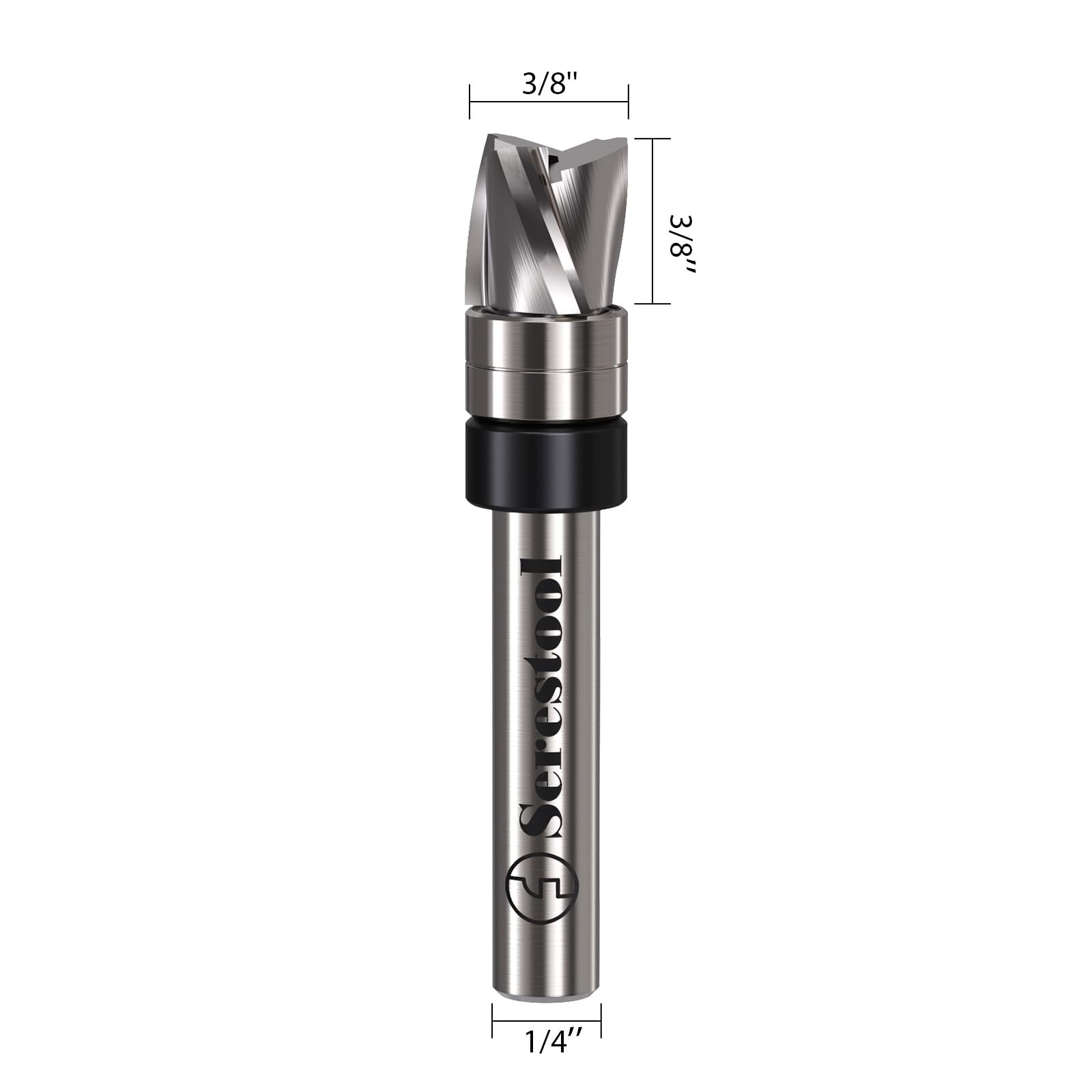 Condition photo showing New/Like New for serestool top bearing flush trim router bit 1/4 shank, 3/8" cutting diameter, 3/8" cutting length, 3