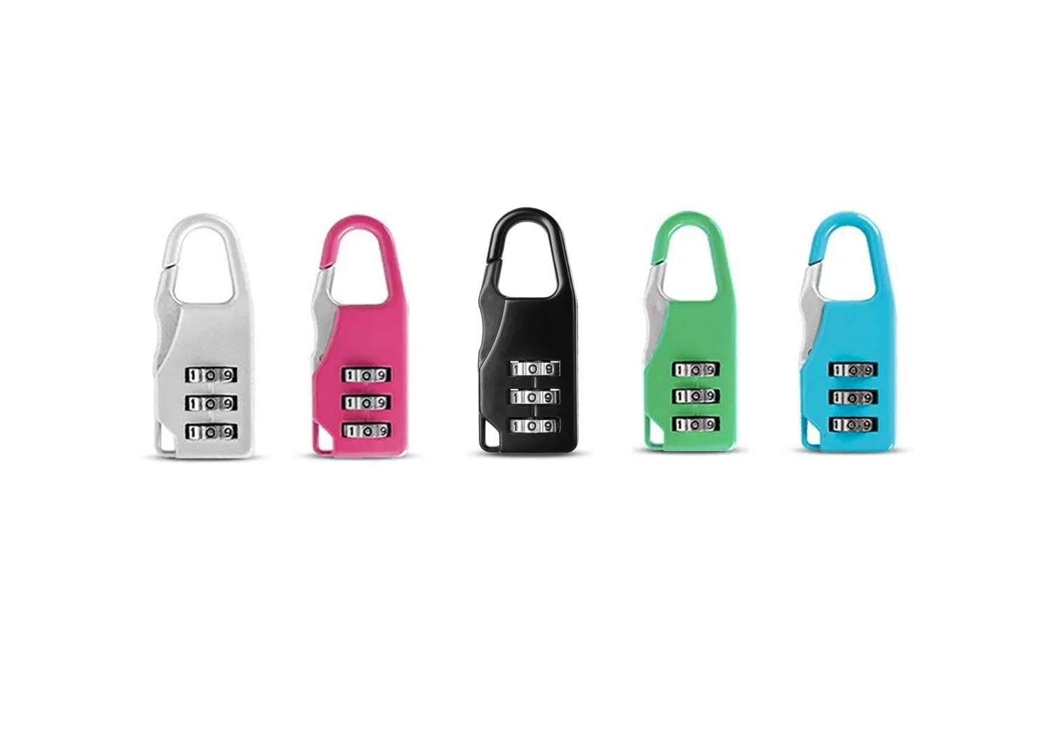 4pc Combination 3 Digit Padlock Set Small Travel Lock Suitcase Hand Bags UK