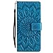 A-slim Galaxy Note 8 Wallet Case, (TM) Sun Pattern Embossed PU Leather Magnetic Flip Cover Card Holders & Hand Strap Wallet Purse Case for Samsung Galaxy Note 8 - Blue