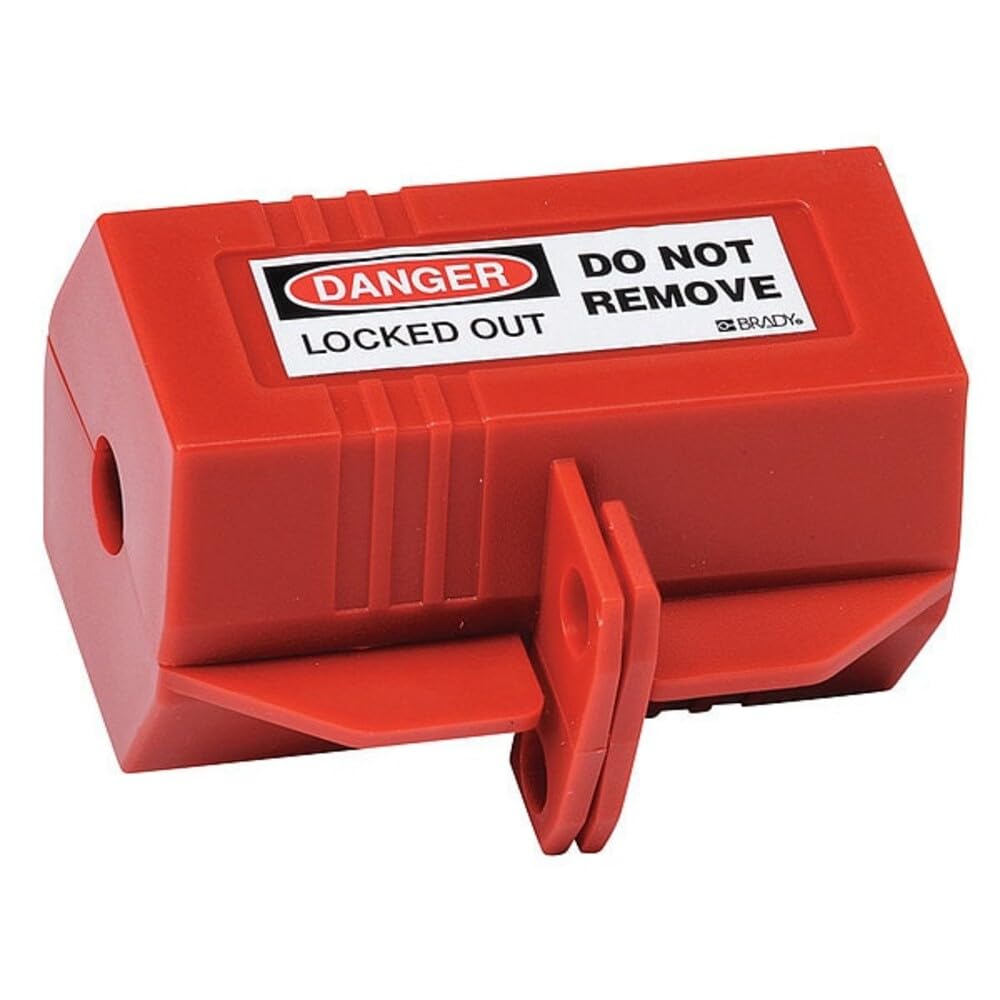 Electrical Outlet Lockout Systems, 88.90mm x 50.80mm x 88.90mm x 50.80mm, Red