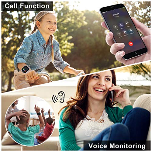 Autopmall GPS Watch Kids GPS Tracker Watch Waterproof IP65 SOS Call Function GPS WiFi LBS Real Time Tracking Health Steps Activity Tracking Boys Girls Gift
