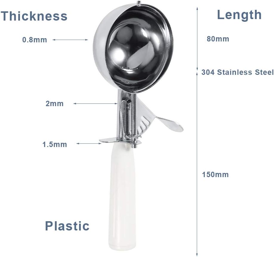 Yosoo Stainless Steel Ice Cream Spoon Fruit Vegetable Spoons Kitchen Gadget Tool Coffee 9 Sizes (Size : 8cm) - Image 3