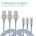iPhone Charger,MFi Certified Lightning Cable,3 Pack 3/6/10 FT Extra Long Nylon Braided Charging&Syncing Cord Compatible with iPhone Xs/XR/XS Max/X/7/7Plus/8/8Plus/6S/6SPlus/5/5s/5c/(White+Grey)