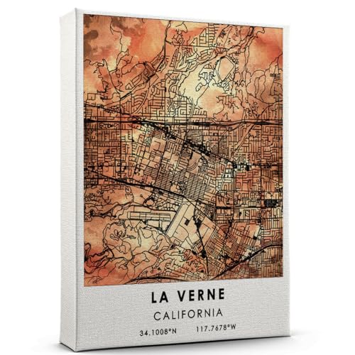 La Verne Map Poster, California Map Art Poster, Map