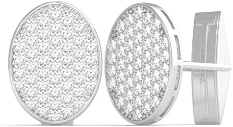 2.00 Ctw EF/SI1-SI2 AGS Certified 14K White Gold Natural Diamonds Cufflinks